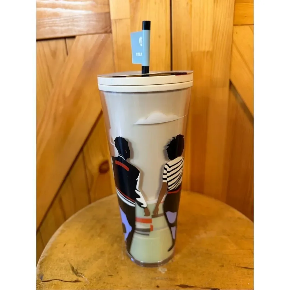 STARBUCKS + LOU 2024 Black History Month DAMON BROWN Cold Cup Tumbler 24oz Nwt (